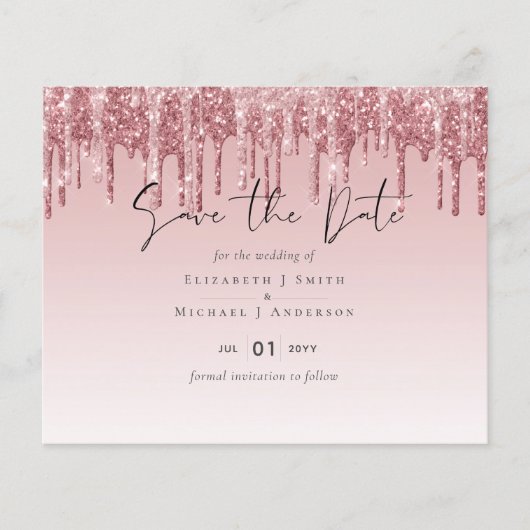 CHEAPEST Rose Gold Pink Glitter Wedding (Front)