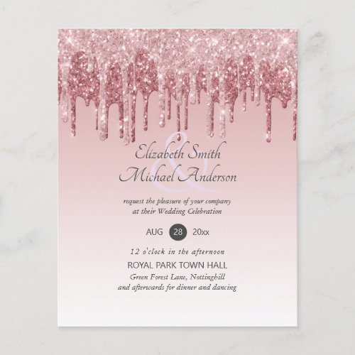 CHEAPEST Rose Gold Pink Glitter Wedding