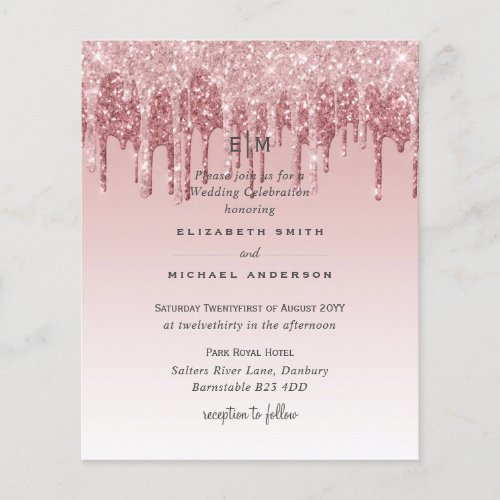 CHEAPEST Rose Gold Pink Glitter Wedding