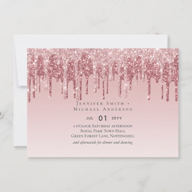 CHEAPEST Rose Gold Pink Glitter Wedding (Front)