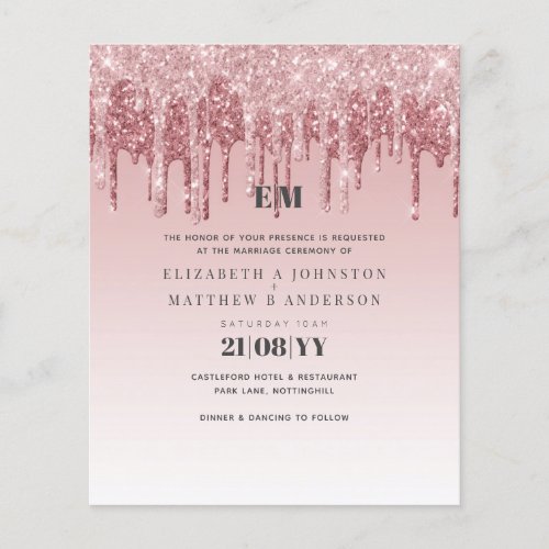 CHEAPEST Rose Gold Pink Glitter Wedding