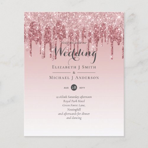 CHEAPEST Rose Gold Pink Glitter Wedding