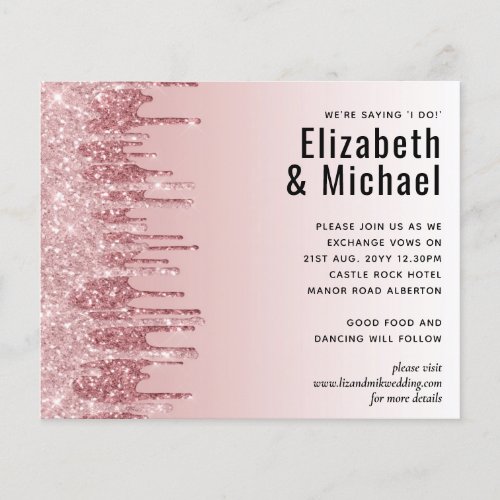 CHEAPEST Rose Gold Pink Glitter Wedding