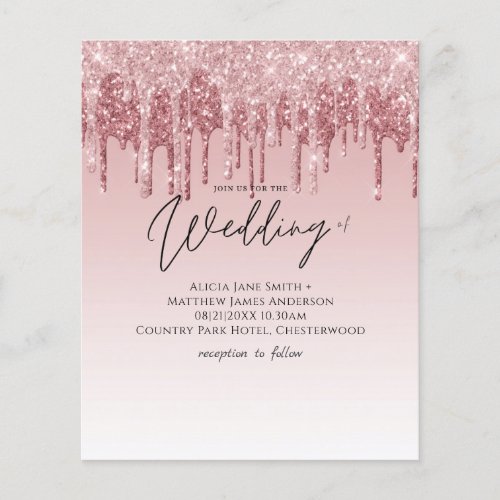 CHEAPEST Rose Gold Pink Glitter Wedding