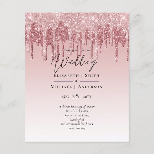 CHEAPEST Rose Gold Pink Glitter Wedding