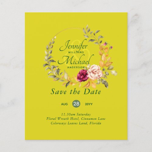 Cheapest Save The Dates Floral Wreath BUDGET