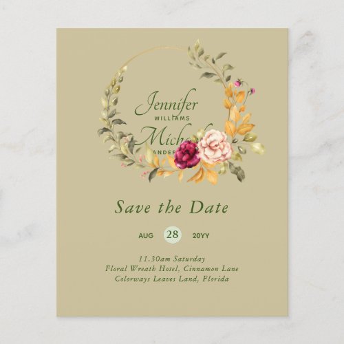 Cheapest Save The Dates Floral Wreath BUDGET