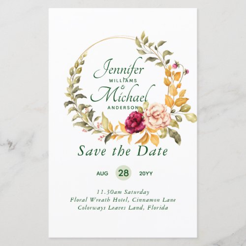 Cheapest Save The Dates Floral Wreath BUDGET