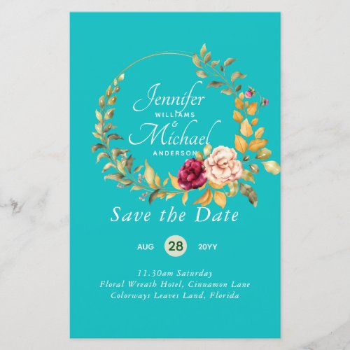 Cheapest Save The Dates Floral Wreath BUDGET