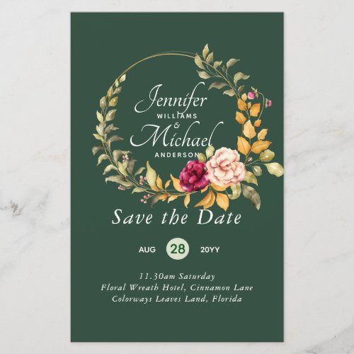 Cheapest Save The Dates Floral Wreath BUDGET