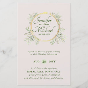 CHEAPEST Wedding Invitation Greenery Wreath BUDGET