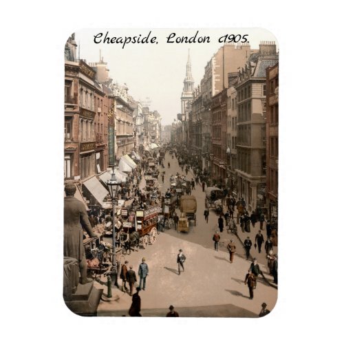 Cheapside London street scene c1905 Magnet