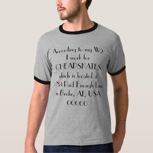 Cheapskates Broke AF Funny Humor T_Shirt