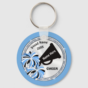 CheapTeam Gift Ideas for Cheer, Blue, White, Black Keychain