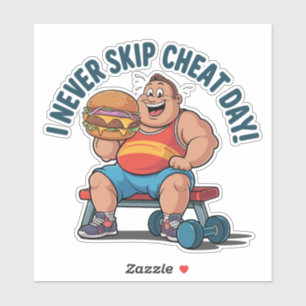 Cheat Day Champion: Gym Goals Reimagined! Sticker