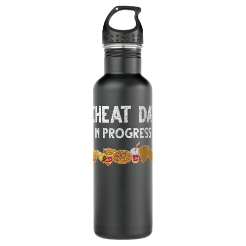 Cheat Day In Progress Fitness Trainer Gift Gym Che Stainless Steel Water Bottle