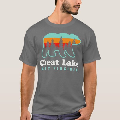 Cheat Lake West Virginia Camping Bear Retro T_Shirt