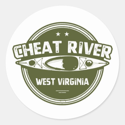 Cheat River West Virginia Classic Round Sticker