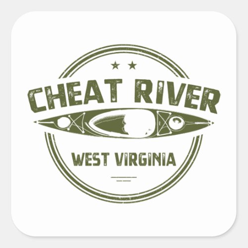 Cheat River West Virginia Square Sticker