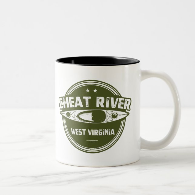 Cheat River, West Virginia Two-Tone Coffee Mug (Right)