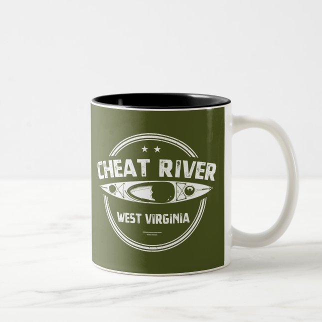 Cheat River, West Virginia Two-Tone Coffee Mug (Right)