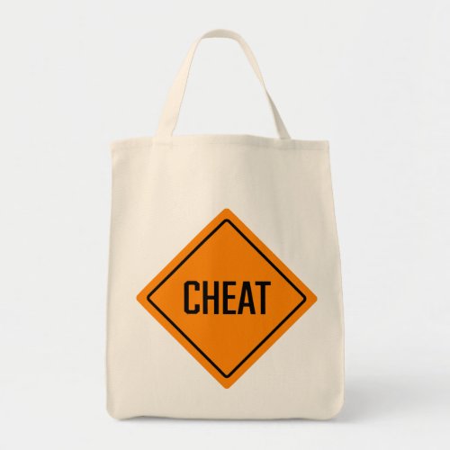 Cheat Word Sign Grocery Tote Bag