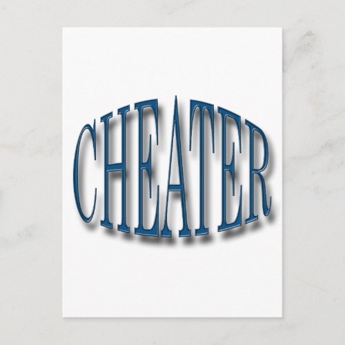 Cheater blue postcard