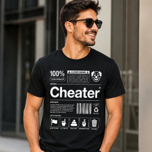 Cheater Warning Label Funny Relationship Humor T-Shirt