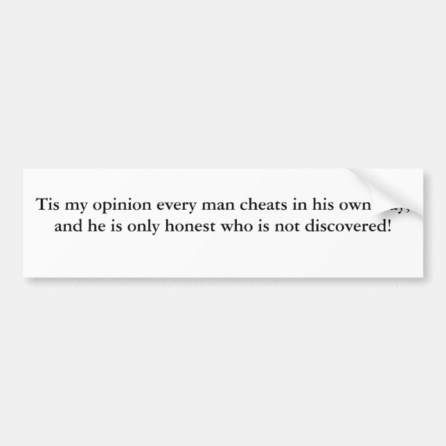 Cheaters in the world bumper sticker (Front)