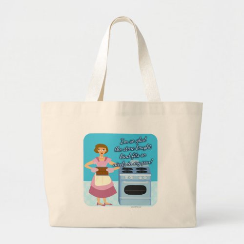 Cheating Brownies Snarky Housewife Kitsch Large Tote Bag