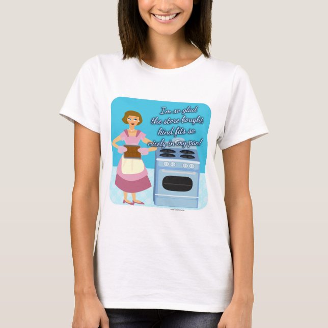 Cheating Brownies Snarky Housewife Kitsch T-Shirt (Front)