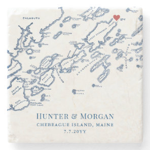 Chebeague Island Inn Wedding Favor Casco Bay Stone Coaster