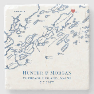 Chebeague Island Inn Wedding Favor Casco Bay Stone Coaster