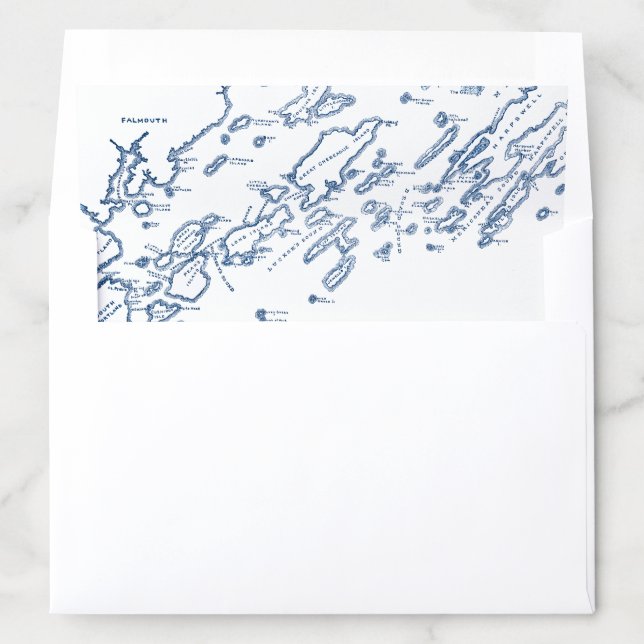 Chebeague Island Maine Map DIY Envelope Liner (In Envelope)