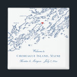 Chebeague Island Maine Map Elegant Wedding Favor Magnet<br><div class="desc">Quick and Easy ordering! These Chebeague Island, Maine map magnets are perfect to welcome your out of town guests with welcome bag goodies, or customize them for your wedding party. Move the heart by clicking "Edit Using design tool" under "Personalize". Map includes Cape Elizabeth, Portland, Cumberland, Falmouth, Freeport, the islands...</div>