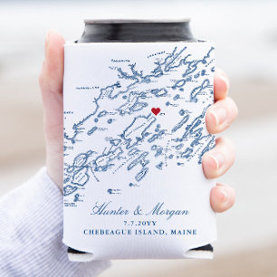 Chebeague Island Maine Wedding Favor Drink Holder Can Cooler
