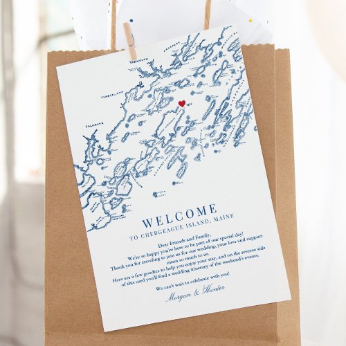 Chebeague Island Maine Wedding Welcome Itinerary Thank You Card