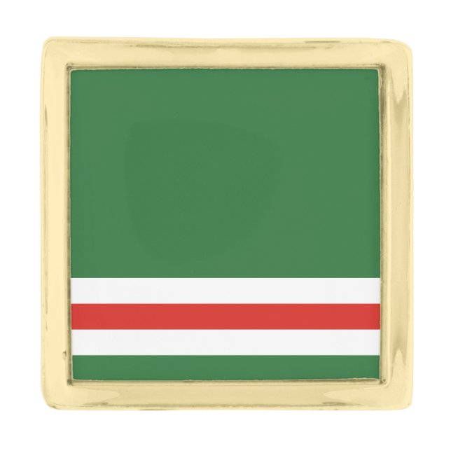 Chechen Republic of Ichkeria Flag Gold Finish Lapel Pin (Front)