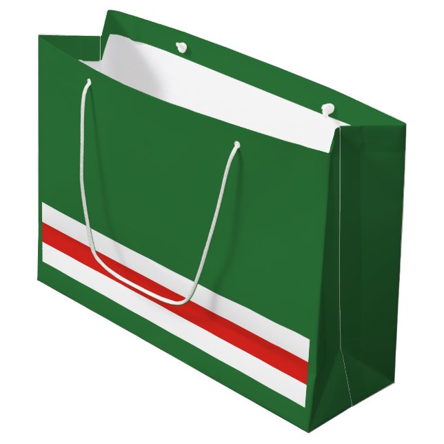 Chechen Republic of Ichkeria Flag Large Gift Bag (Front Angled)