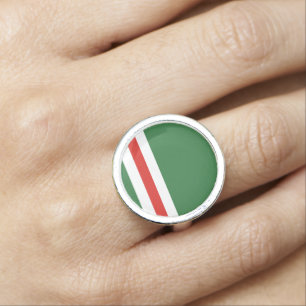 Chechen Republic of Ichkeria flag Photo Ring