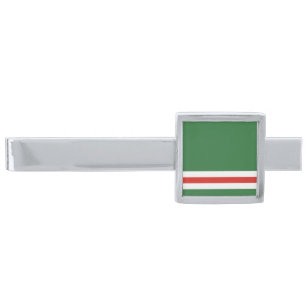 Chechen Republic of Ichkeria Flag Silver Finish Tie Bar
