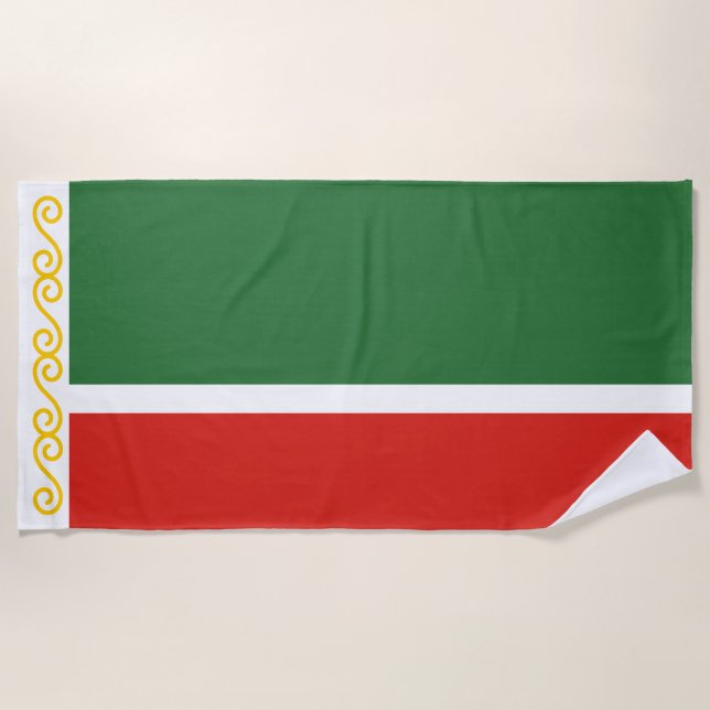 Chechnya Flag Beach Towel (Front)