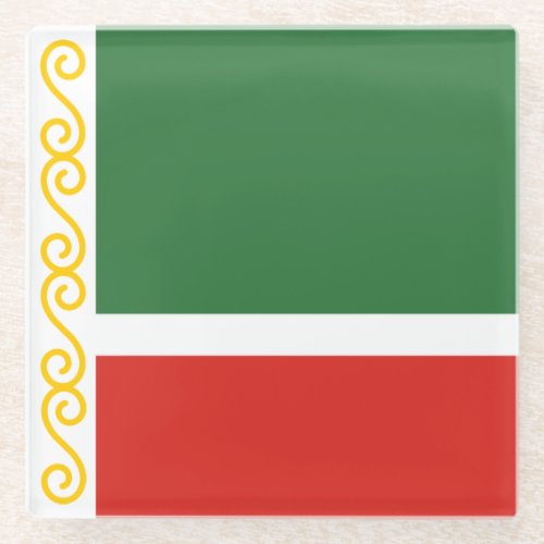 Chechnya Flag Glass Coaster