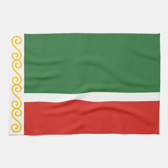 Chechnya Flag Kitchen Towel (Horizontal)