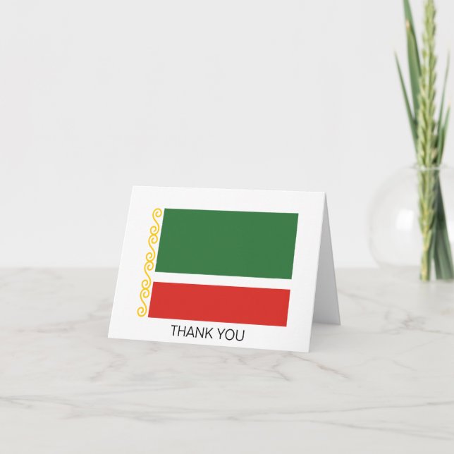 Chechnya Flag Letterpress Thank You Card (Front)