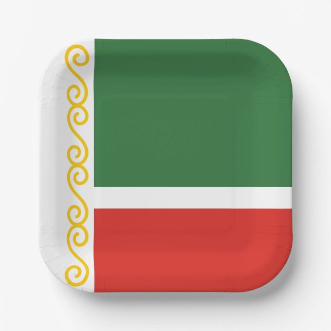Chechnya Flag Paper Plates (Front)