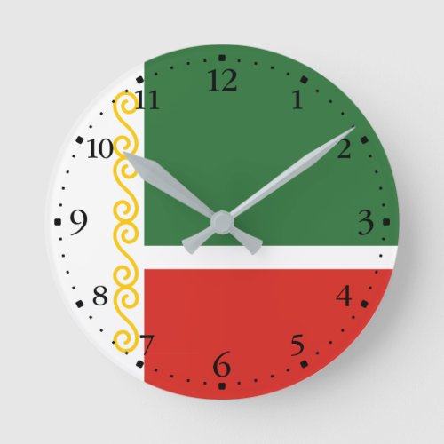 Chechnya Flag Round Clock