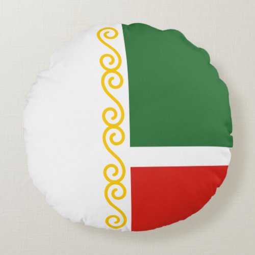 Chechnya Flag Round Pillow