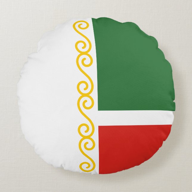 Chechnya Flag Round Pillow (Front)