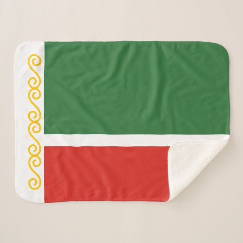 Chechnya Flag Sherpa Blanket